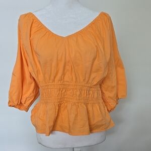 LOFT Vibrant Orange Blouse